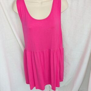Chic Soul Tank Top 2X Pink T-Shirt Babydoll Weekender Scoop Neck Tee Plus New